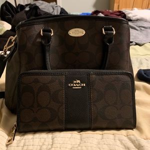 Coach Purse leather and Coach Wallet leather